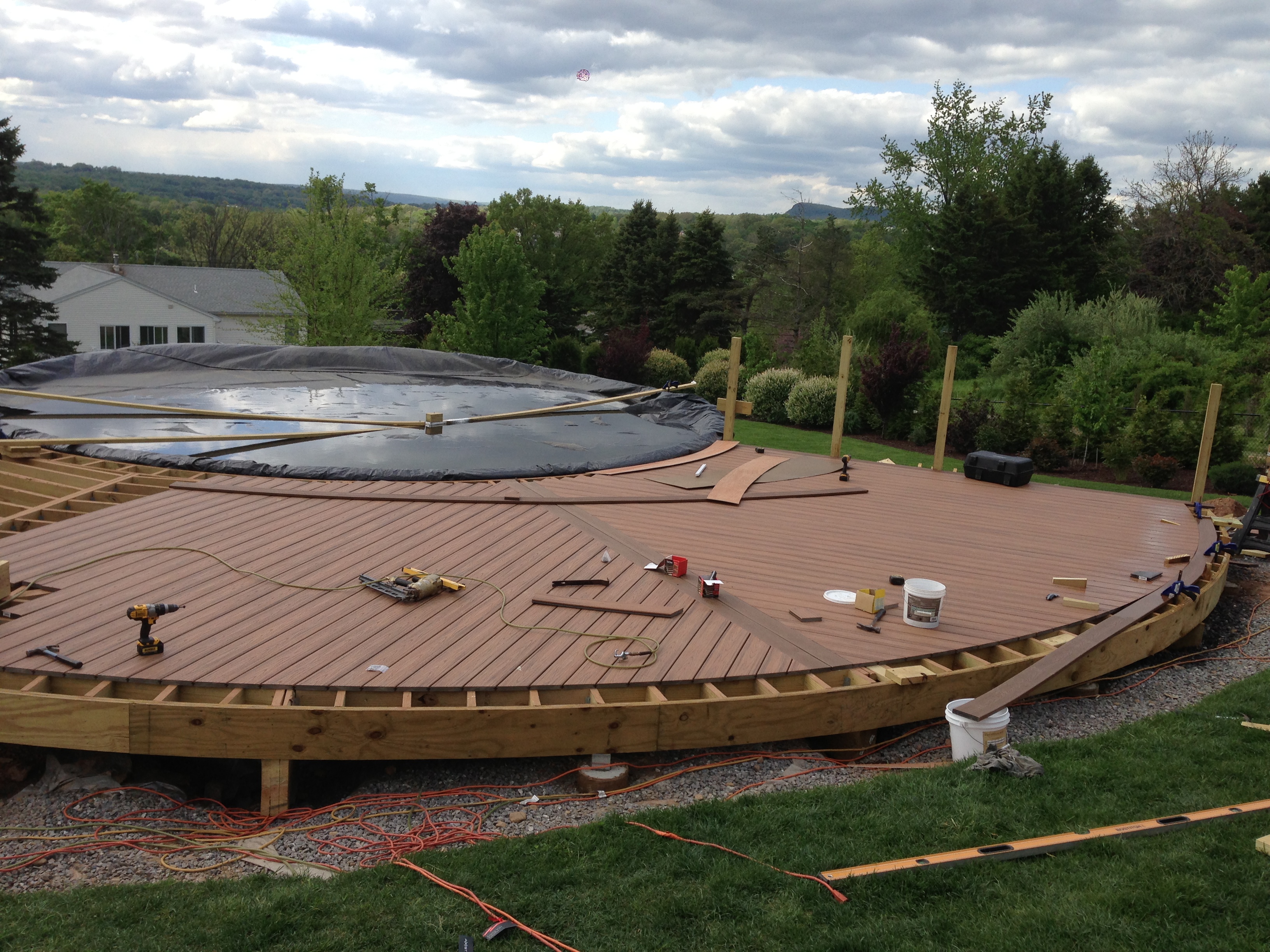 trex deck around inground pool
