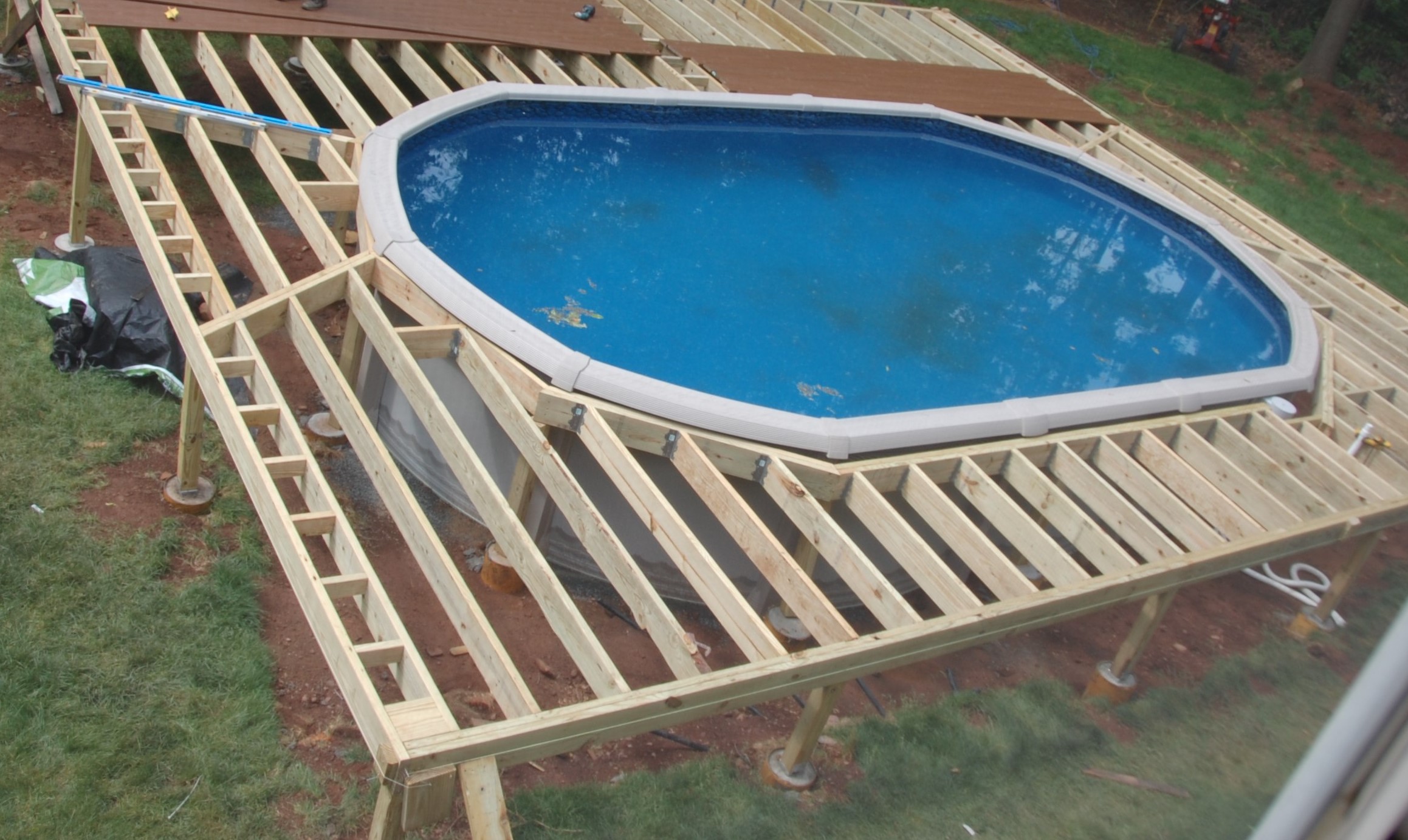 trex deck around inground pool