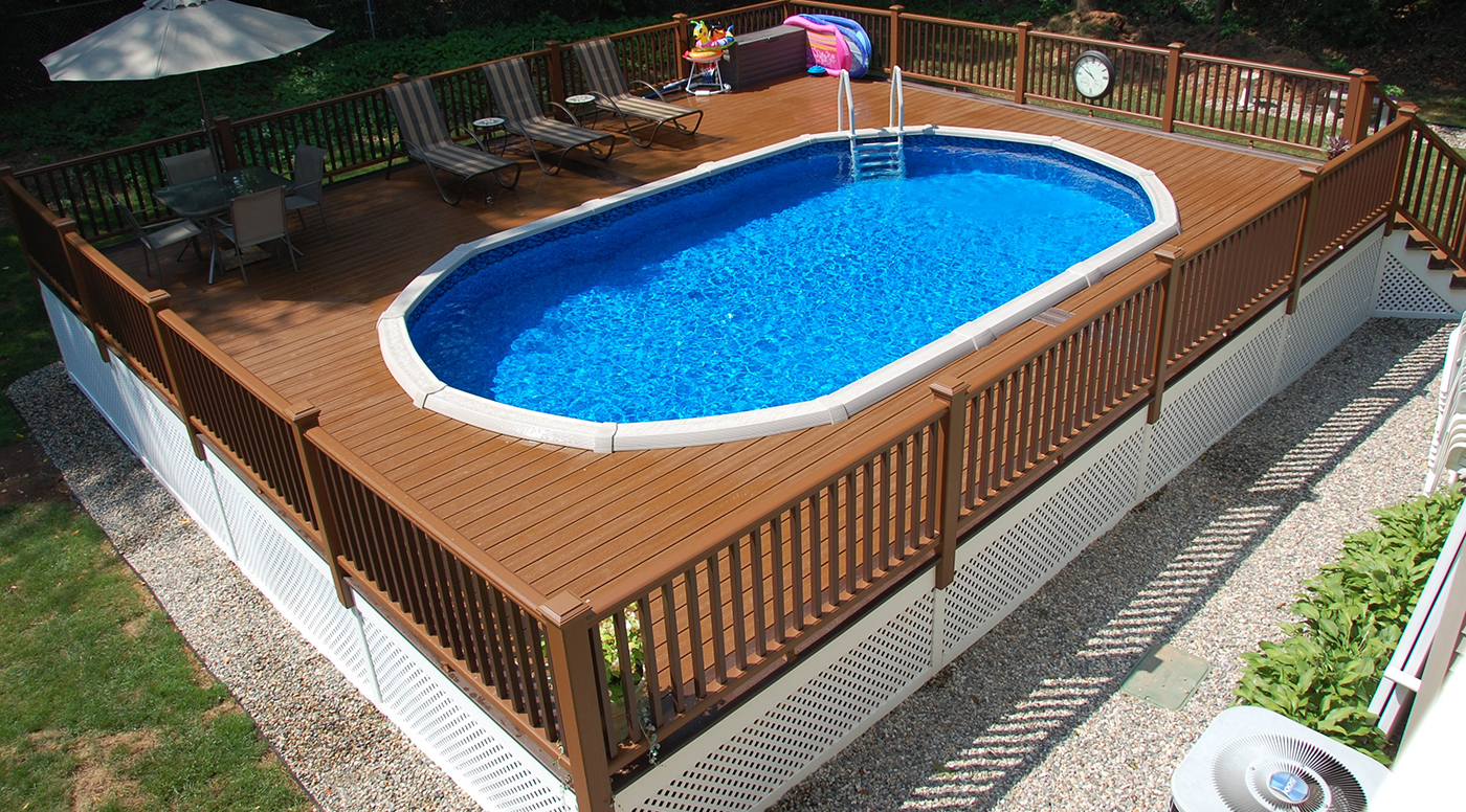 trex deck around inground pool